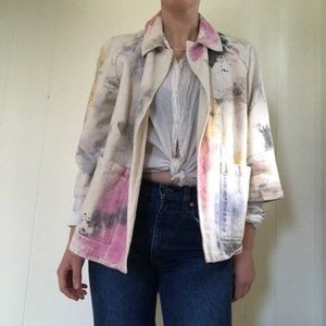 State the Label painted jacket, medium, boxy